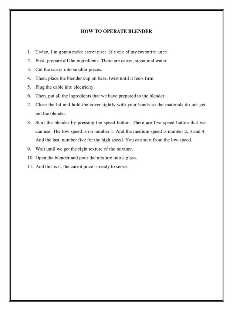 How To Operate Blender PDF