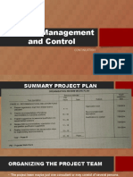Project Management and Control: Continuation