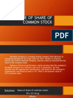 Value of Share of Common Stock