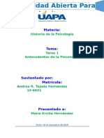 Historia de La Psicología. Tarea 1