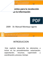 Procedimientos para La Recolección de La Información: 2009 Dr. Manuel Montoya Ugarte