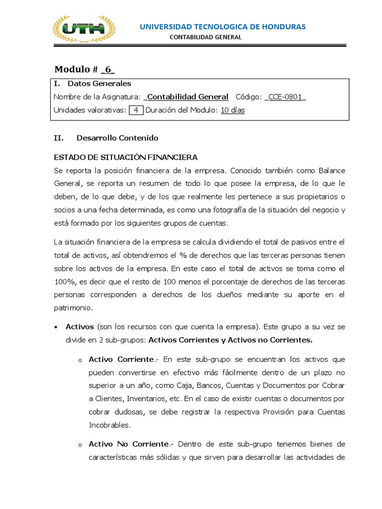 Balance General: Estado Financiero Empresarial | PDF | Hoja de balance ...