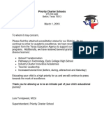 Accreditation Letter For Parents