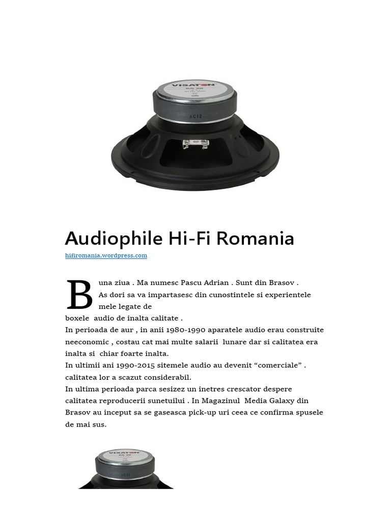 Constructie Boxe PDF | PDF
