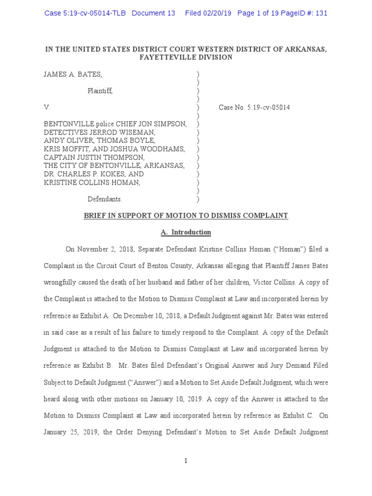 Motion To Dismiss PDF Collateral Estoppel Res Judicata