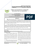 Impact of Electricity Crisis On Pakistan Textile Industry: Dr. Ayesha Kiran Ms. Faiza Kiran