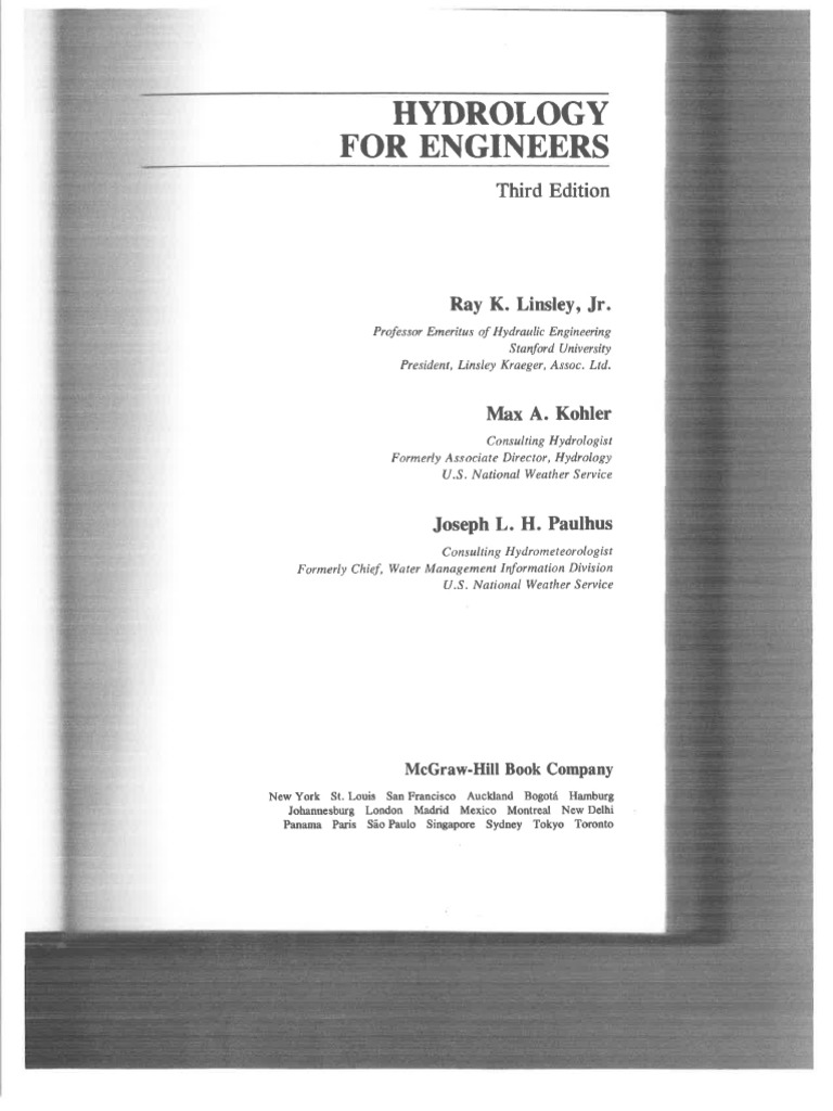 Hydrology FOR: Engineers | PDF | Hydrology | Water