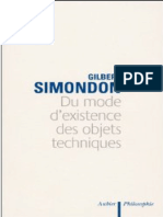 SIMONDON Gilbert - Du mode d'existence des objets techniques.pdf