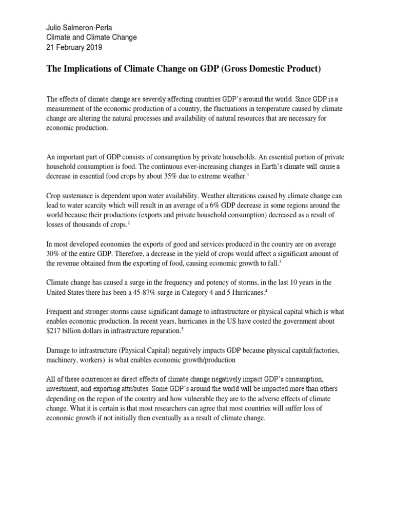 One pager climate change research paper pdf gross domestic product