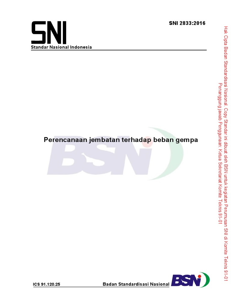 Sni 2833-2016 PDF | PDF