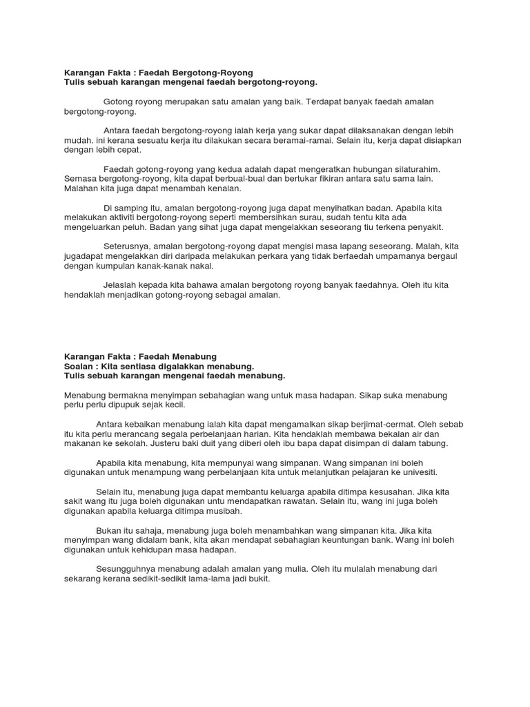Contoh Karangan Fakta Pdf