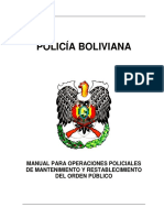 Bolivian Police Manual on Public Order Maintenance