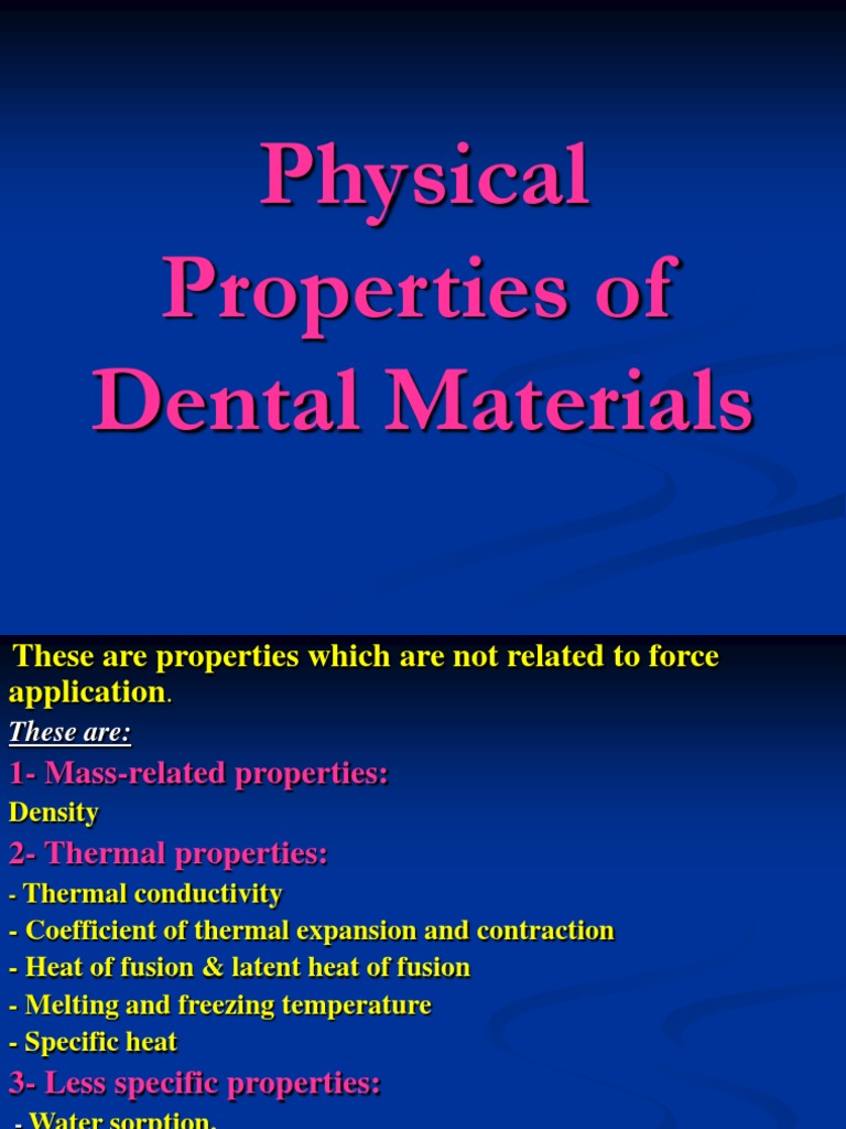 Physical Properties of Dental Materials PDF Laser Color