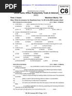 Office Suite, Office Productivity Tools & Internet: Time: 2 Hours Maximum Marks: 100