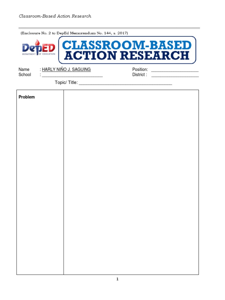 Research Format - Action Research | PDF