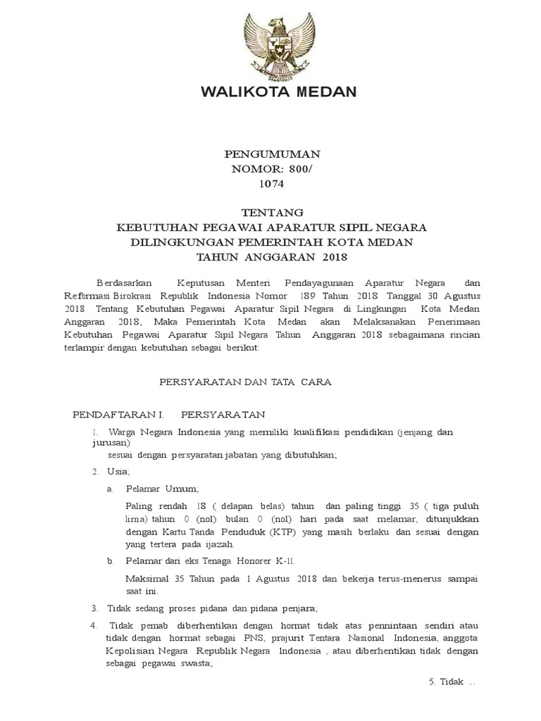 Cpns Walikota Medan