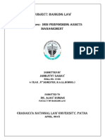 Subject: Banking Law Non Performing Assets Management: Project Topic
