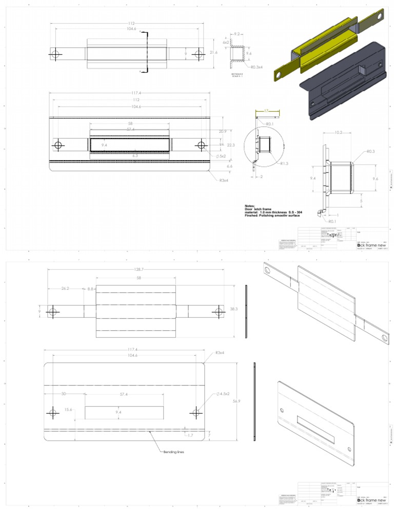 Lock Frame Design Specifications | PDF | Engineering Tolerance ...