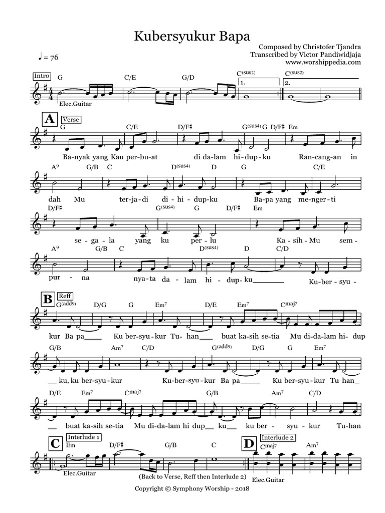 Chord Gitar Ku Bersyukur Bapa Tebak Gambar