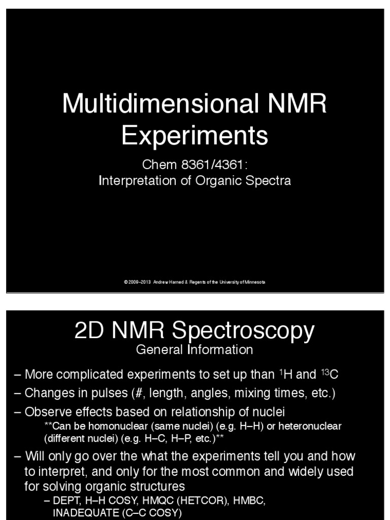 2D NMR PDF PDF Two Dimensional Nuclear Resonance
