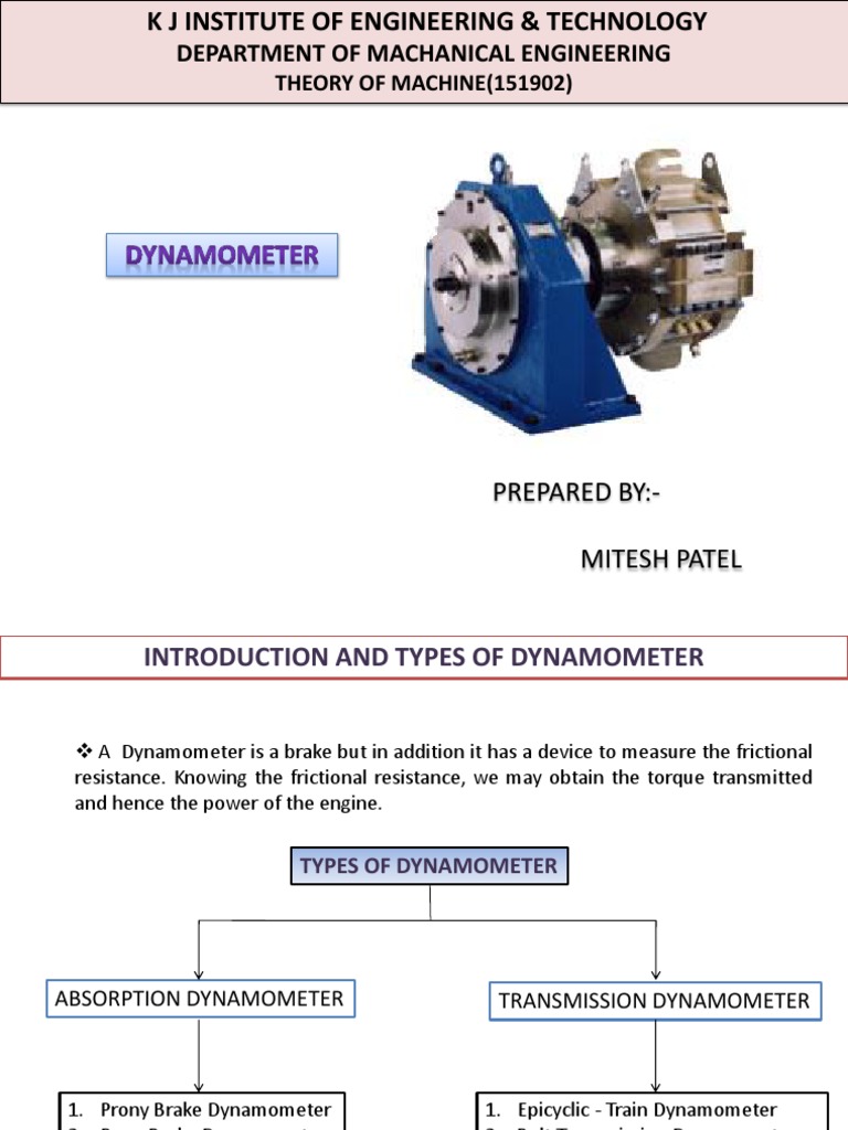 Types of Dynamometers Explained | PDF | Torque | Belt (Mechanical)