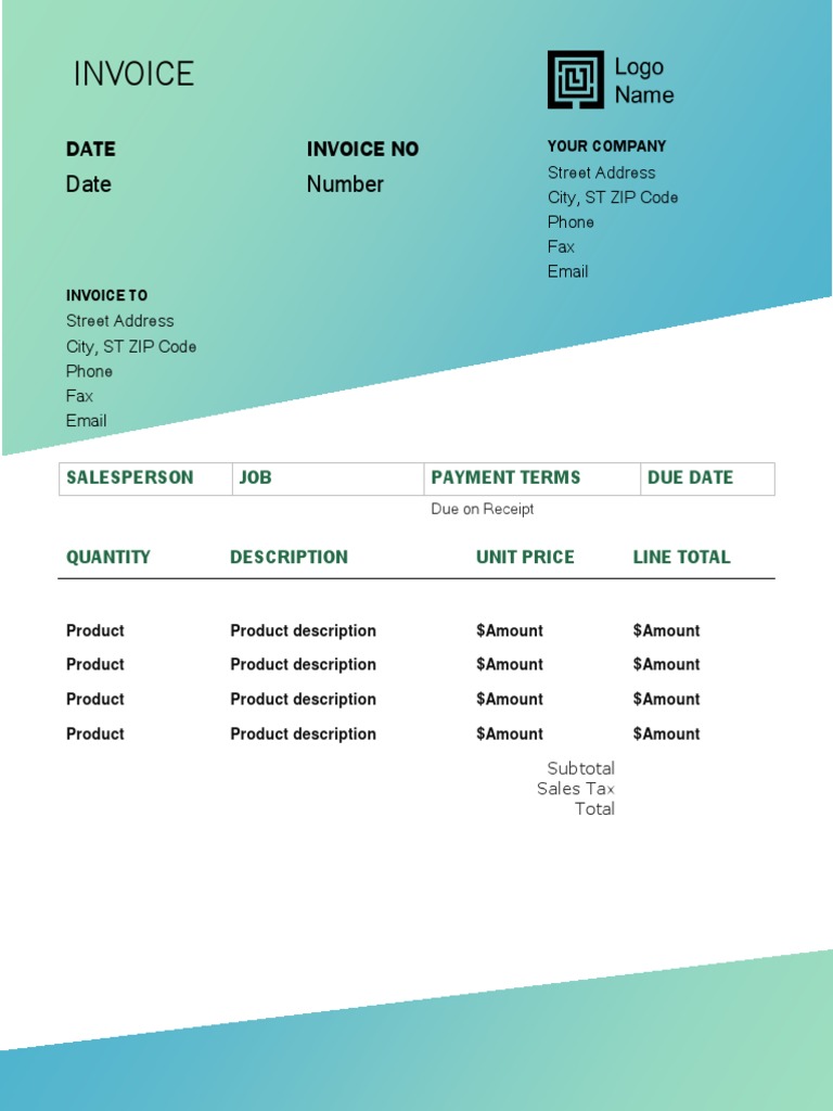 Invoice Template for Business Transactions | PDF