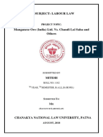 Subject: Labour Law: Chanakya National Law University, Patna