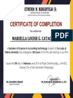 Certificate of Completion Certificate of Completion: Mariella Louise G. Catacutan