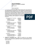 Exercícios de investimentos e aplicações financeiras