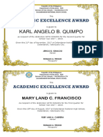 Academic Excellence Award Certificate Template