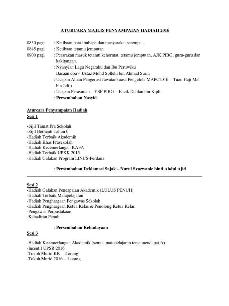Aturcara Majlis Pdf