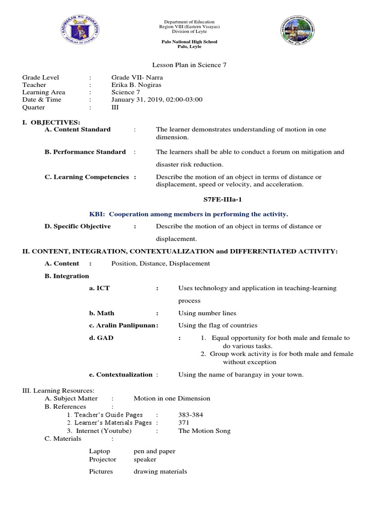 Cot Lesson Plan Lesson Plan Educational Technology
