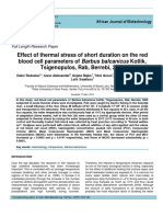 Effect of Thermal Stress of Short Duration On The Red