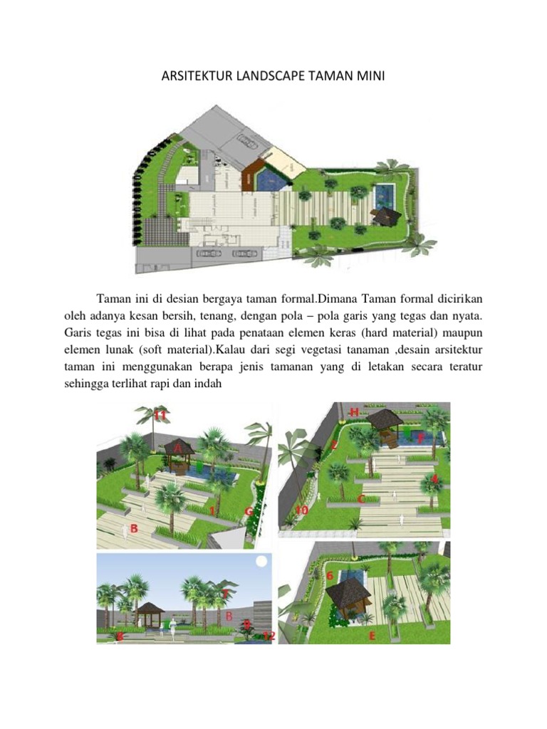 Arsitektur Landscape Taman Mini | PDF