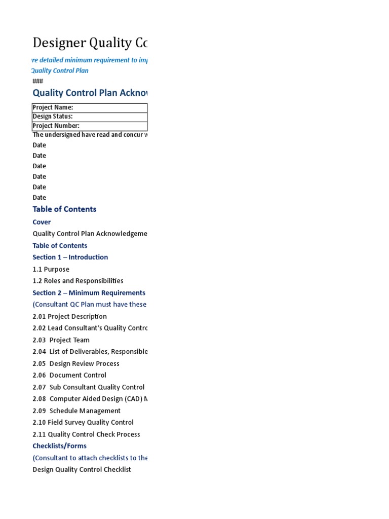 Qa QC Guidelines PDF Specification (Technical Standard) Quality