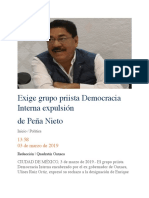 03.03.19 Exige Grupo Priista Democracia Interna Expulsión de Peña Nieto