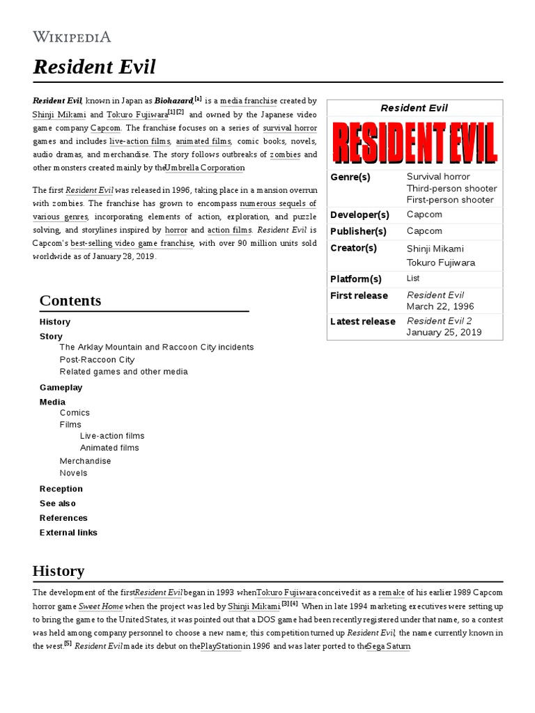 No.85 Where Does RE2 Fit in the Timeline?, Resident Evil Wiki