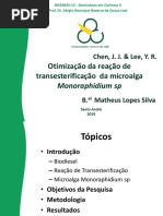 Otimização Da Reação de Transesterificação Da Microalga Monoraphidium