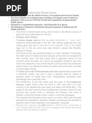 Interesting Facts About The Danish Krone Monetary Union Which Came Into Force In 1873 And With It The New