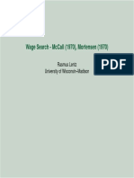 Wage Search - Mccall (1970), Mortensen (1970) : Rasmus Lentz University of Wisconsin-Madison