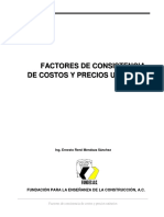 Factores de Consistencia de Costos y Precios Unitarios 2013 PDF