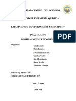 Informe 5 Destilación Multicomponente PDF