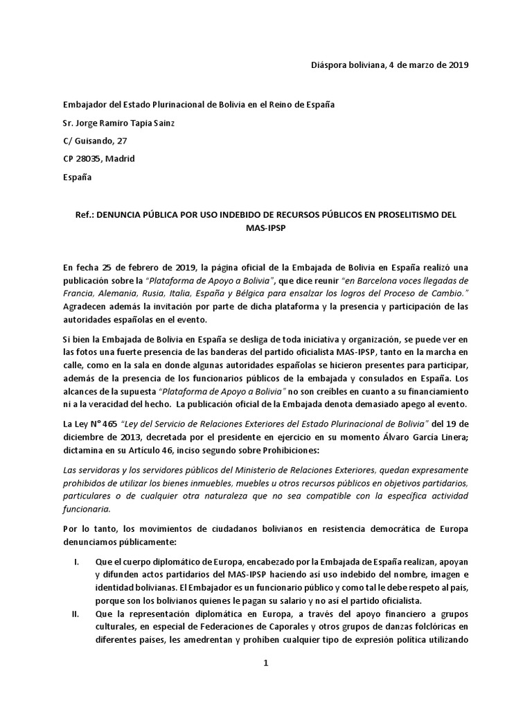 Carta de Denuncia | PDF