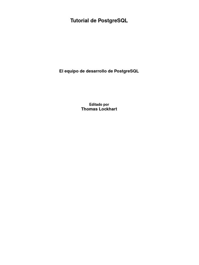 PostgreSQL - Tutorial | PDF