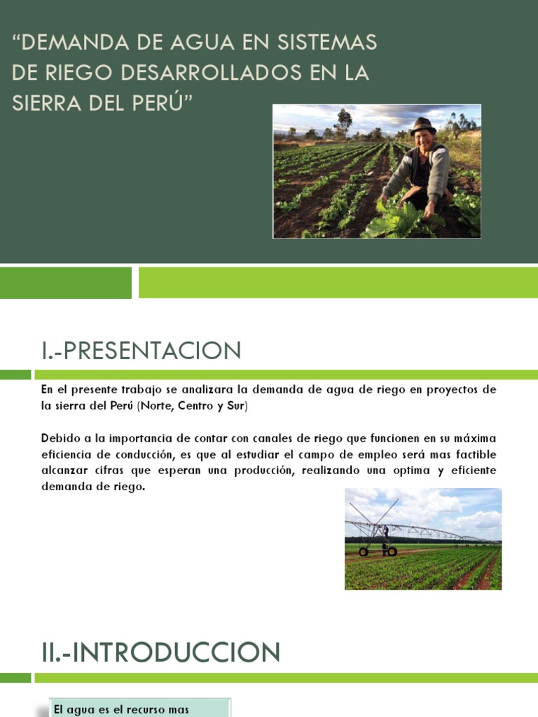 Demanda de Agua para Riego en Perú | PDF | Riego | Evapotranspiración
