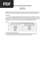 Media and Information Technology: Activity No. 1 Media Use Log