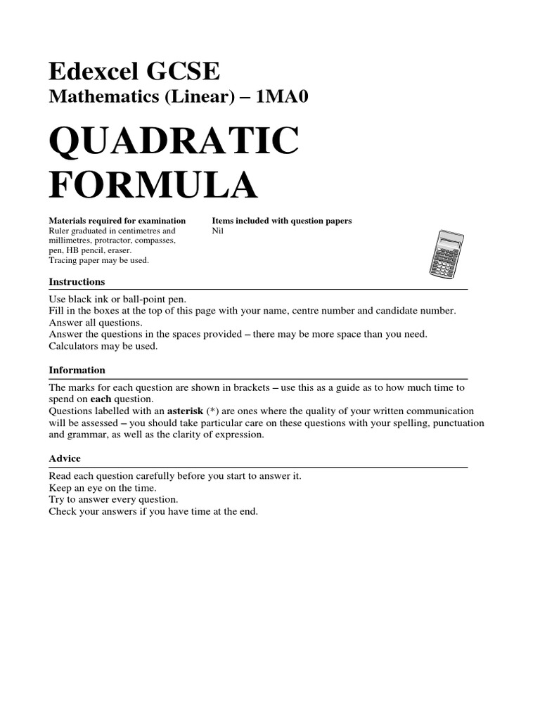 17 - Quadratic Formula PDF | PDF | Quadratic Equation | Significant Figures