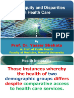 Health Equity and Disparities in Health Care: Prof. Dr. Yasser Shehata