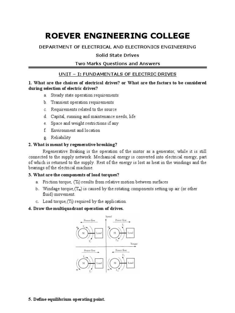Solid State Drives 2 Marks PDF Electric Motor Power Inverter