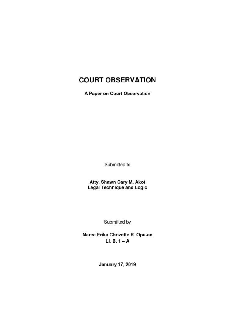 Legal Technique - Court Observations | PDF | Plea | Plea Bargain